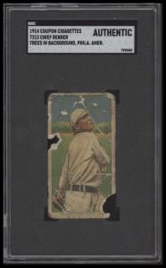 1910 T213 Chief Bender Baseball Card SGC A