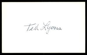 Ted Lyons Signed Baseball Index Card Auto