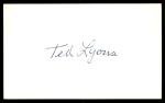 Ted Lyons Signed Baseball Index Card Auto