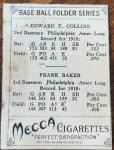 1911 Mecca T201 Frank Baker & Eddie Collins Card