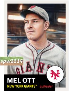 Topps Mel Ott #893 Living Set Card