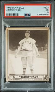1940 Play Ball Jimmie Foxx #133 PSA 5