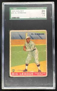 1933 Goudey Al Simmons Rookie Card #35
