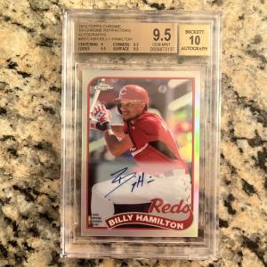 2014 Topps Chrome Billy Hamilton Auto #/25 BGS 9.5