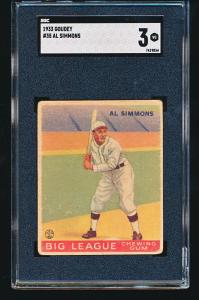 1933 Goudey Al Simmons Card #35 SGC 3