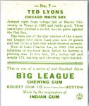 1983 Galasso Ted Lyons 1933 Goudey Reprint #7