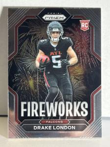 Drake London 2022 Panini Prizm Fireworks Card