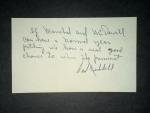 Carl Hubbell Signed 3x5 Card - Giants HOF