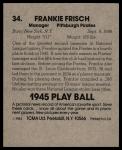 1983 TCMA Frankie Frisch 1945 Play Ball Card