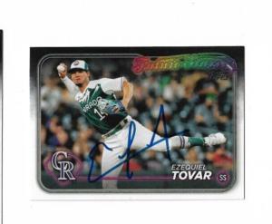Ezequiel Tovar Signed Colorado Rockies Topps Card