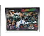 Ezequiel Tovar Signed Colorado Rockies Topps Card