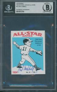 1974 Bramac Carl Hubbell Signed All Stars Card