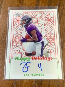 2023 Leaf Holiday Zay Flowers Autograph Card