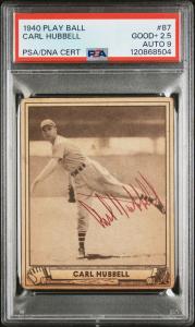 Carl Hubbell Autographed 1940 Play Ball Card