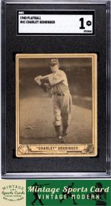 1940 Playball Charley Gehringer #41 Detroit Tigers