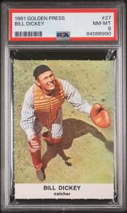 1961 Bill Dickey Golden Press Sports Card PSA 8