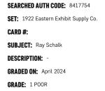 1922 Ray Schalk Chicago White Sox HOF Postcard