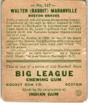 1933 Goudey Rabbit Maranville #117 Sports Card