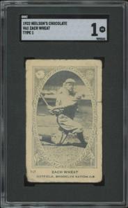 1922 Neilson's Chocolate Zack Wheat Baseball Card SGC 1