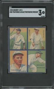 1935 Goudey 4-in-1 Pie Traynor Card SGC 3