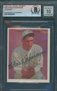 1976 TCMA Goudey Reprint Charlie Gehringer Auto