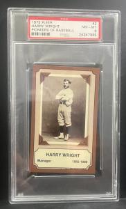 1975 Fleer Harry Wright Baseball Card PSA 8