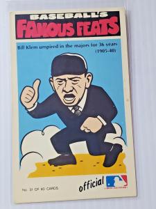 1972 Fleer Baseball Famous Feats - Pick Cards