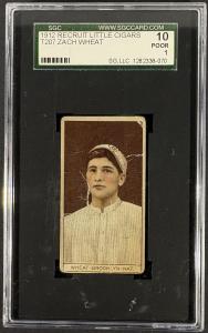 1912 T207 Zack Wheat Brown Background Card