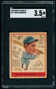 1938 Goudey Hank Greenberg Cartoon Card SGC 3.5
