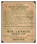 1933 Goudey Herb Pennock Yankees Card
