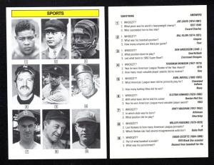 Ken Anderson Bill Klem Earl Averill Trivia Card