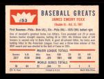 1960 Fleer Jimmie Foxx Card #53