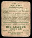 1933 Goudey Ted Lyons Baseball Card #7