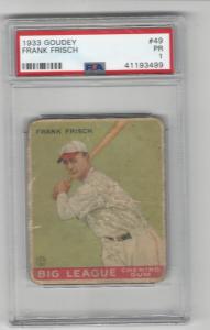 1933 Goudey Frank Frisch #49 Sports Card