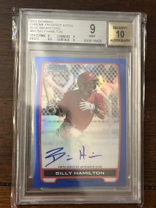 Billy Hamilton 2012 Bowman Chrome Blue Refractor Auto
