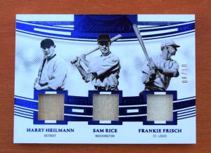 Harry Heilmann Sam Rice Frankie Frisch 2022 Panini Card