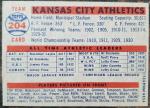 1957 Kansas City A's Topps Baseball Card #204