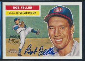 2005 Topps Heritage Bob Feller On-Card Auto
