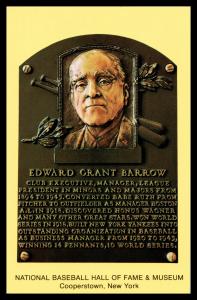 Ed Barrow Cooperstown Hall of Fame Postcard