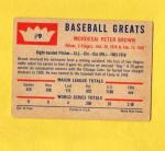 1960 Fleer Mordecai Brown #9 Chicago Cubs Card