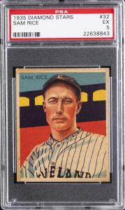 1935 Diamond Stars Sam Rice PSA 5 Card