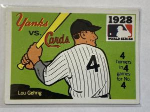 1971 Fleer Lou Gehrig Yankees World Series Card