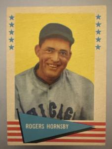 1961 Fleer Rogers Hornsby Chicago Cubs Card #43