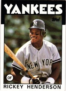 1986 Topps Rickey Henderson #500 Yankees Card