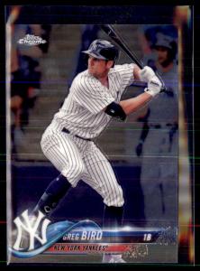 2018 Topps Chrome Greg Bird Yankees 4 Card Set