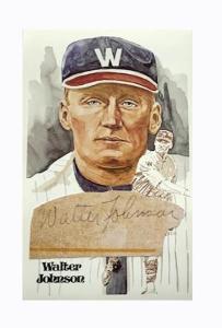 Walter Johnson Autograph Pencil Cut Postcard Reprint