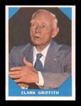 1960 Fleer Clark Griffith #15 Sports Card