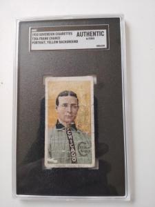 1910 T206 Frank Chance Yellow Background Card