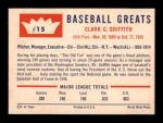1960 Fleer Clark Griffith #15 Sports Card