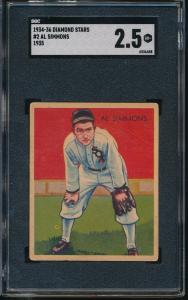 Al Simmons 1934-1936 Diamond Stars Card SGC 2.5